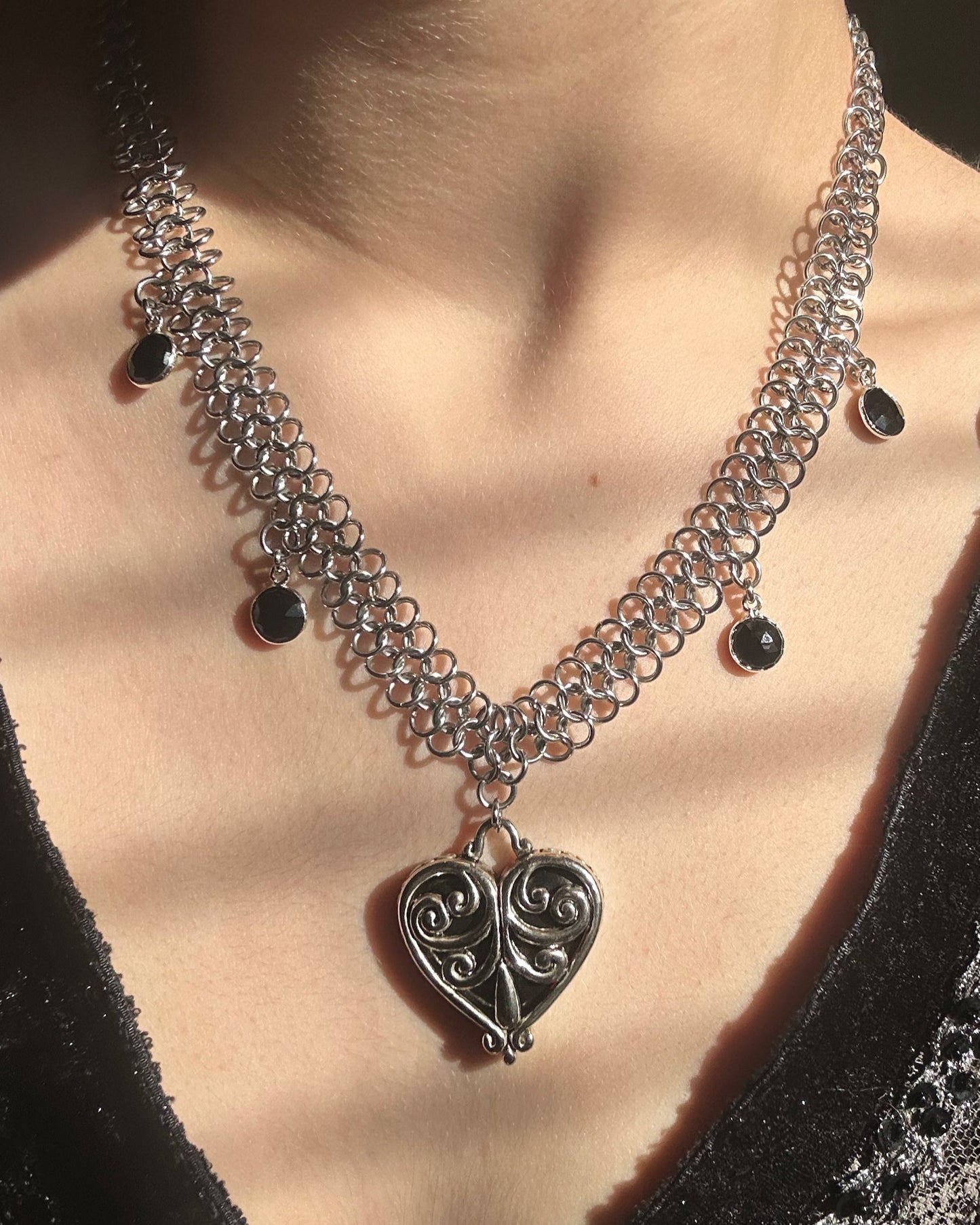 adorned onyx heart